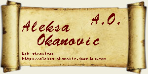 Aleksa Okanović vizit kartica